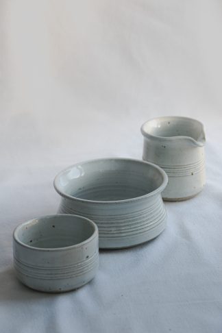 Handmade Beige Speckled Ceramic Breakfast Set