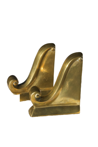 Golden Wave Brass Bookends